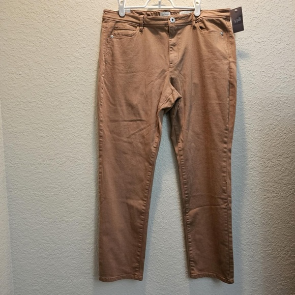 J. Jill Womens 14 Denim Vicuna Brown Slim Ankle Authentic Fit Jeans Inseam 27.5” - Picture 1 of 6